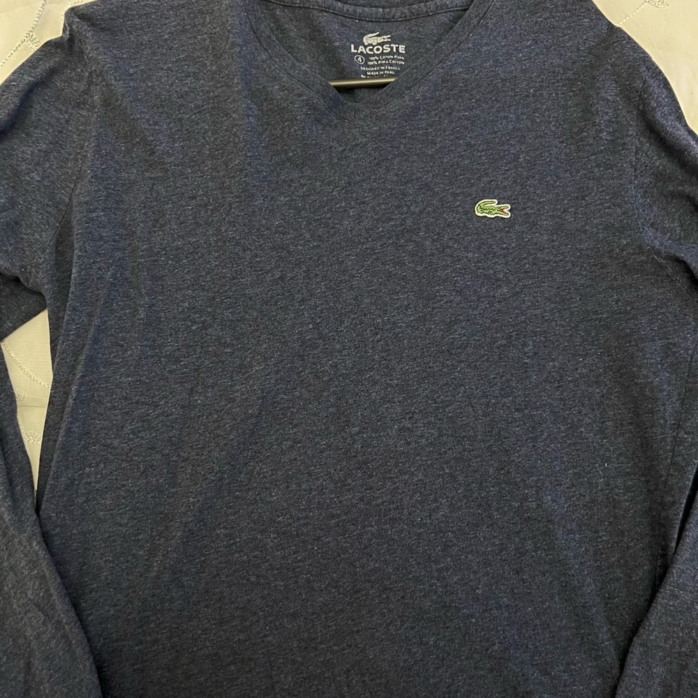 Lacoste long sleeved blue shirt